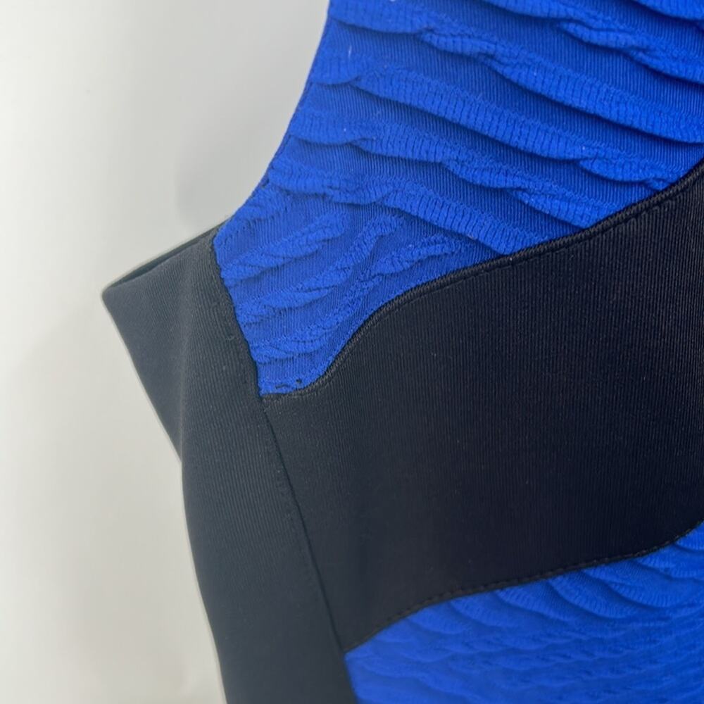 Enfocus Women's Sleeveless Blue & Black Color Block Dress Size 12 - Picture 7 of 13